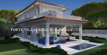 Prestigious newly built detached villa with mini pool, located behind the center about 500 meters from the sea